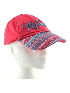 Disney Parks Girls Minnie Mouse Embroidered Fair Isle Hat Pink Youth